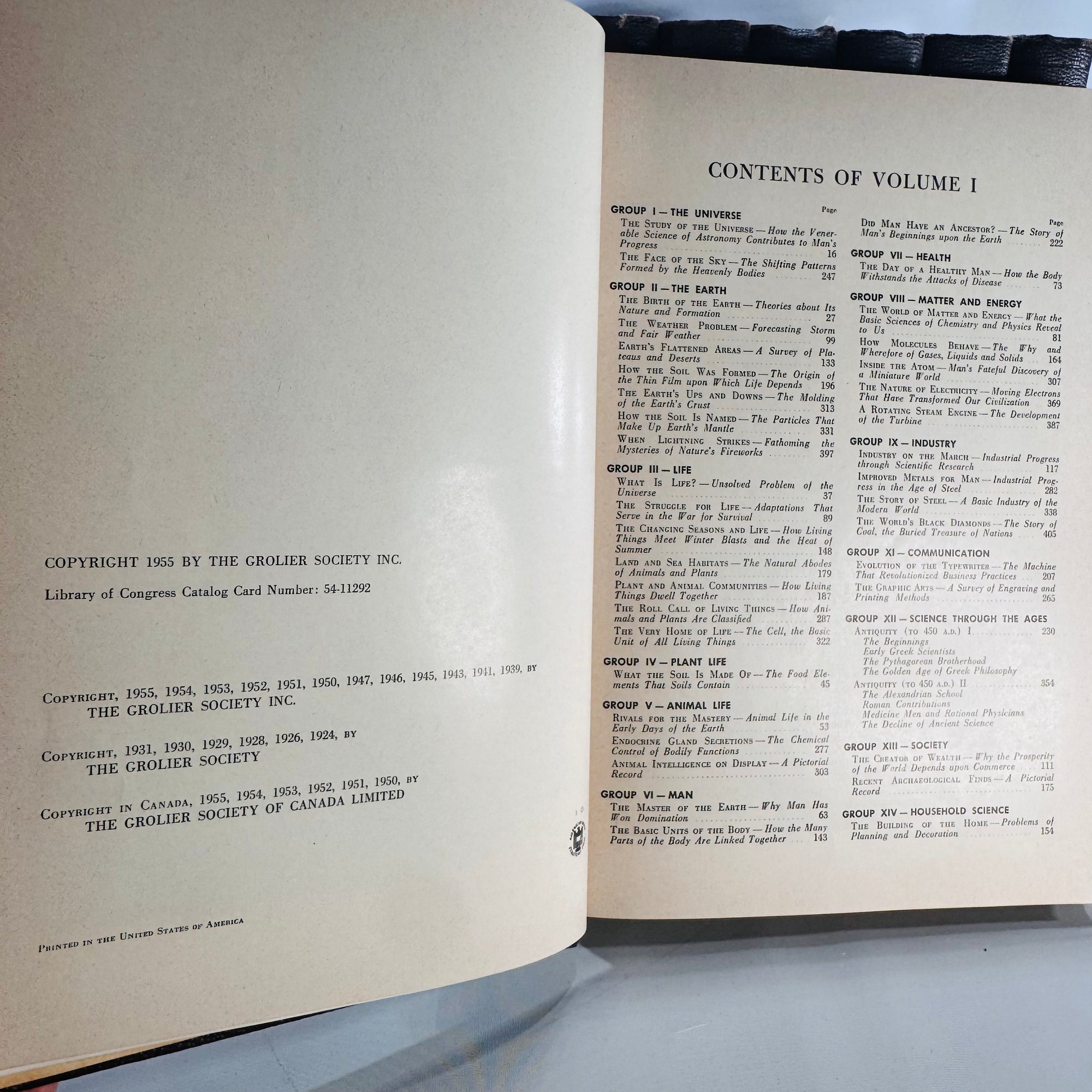 The Book of Popular Science (1955 edition) — The Grolier Society | Complete 10-Volume Set, Science Reference