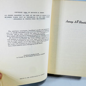 Away All Boats by Kenneth Dodson 1954 Book Club Edition Hardcover with Dust Jacket