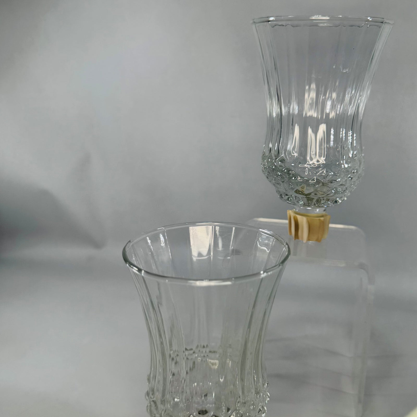 Vintage Homco Peg Votive Candle Holders Pair Fluted Glass Inserts for Wall Sconces or Candlesticks