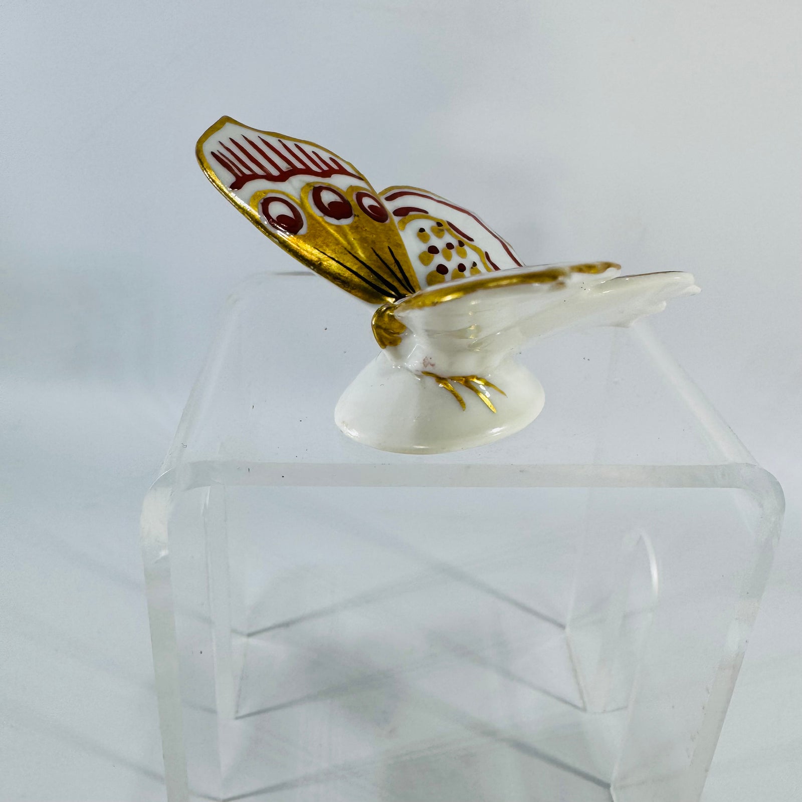 Vintage German Porcelain Butterfly Figurine | Hand Painted Miniature Decor