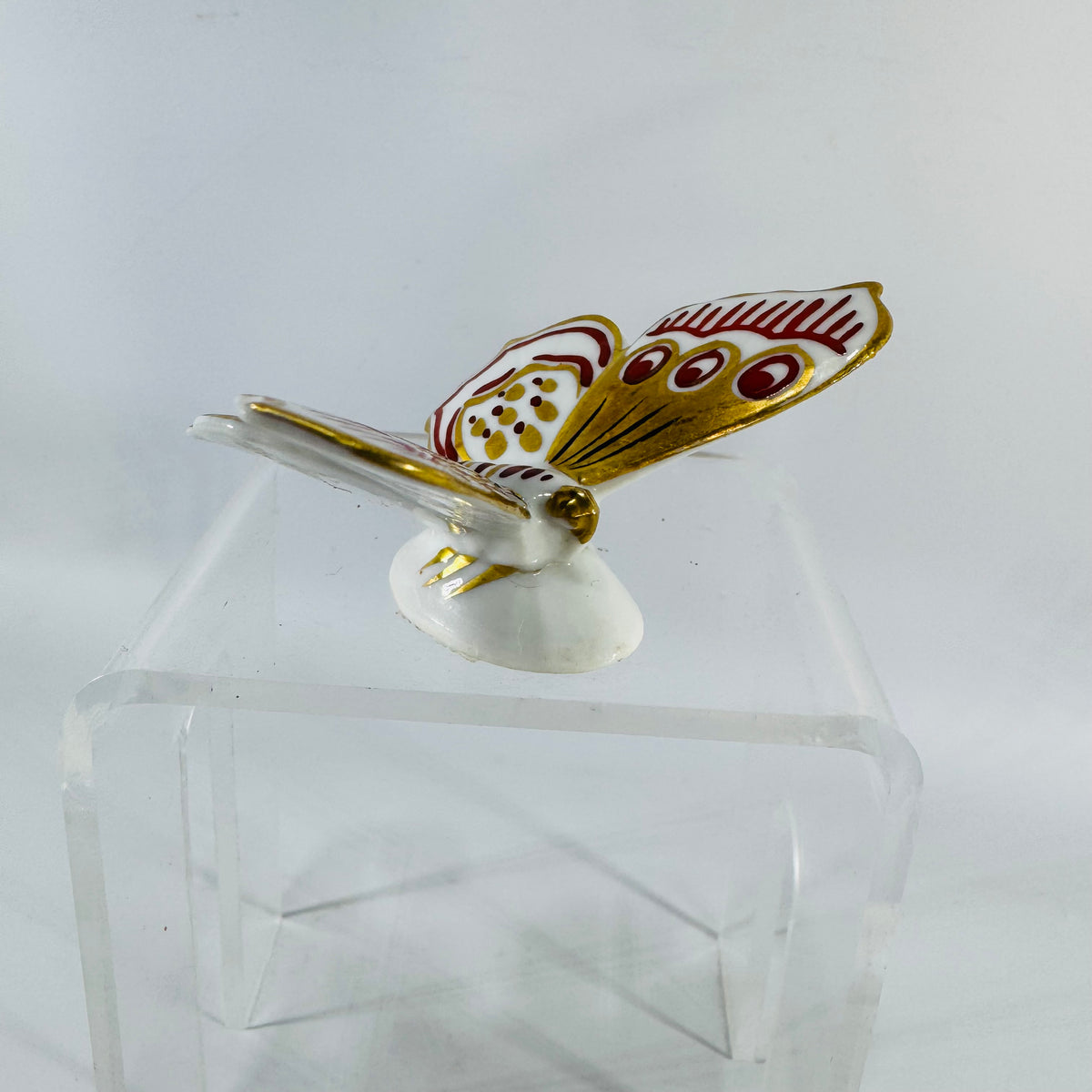Vintage German Porcelain Butterfly Figurine | Hand Painted Miniature Decor