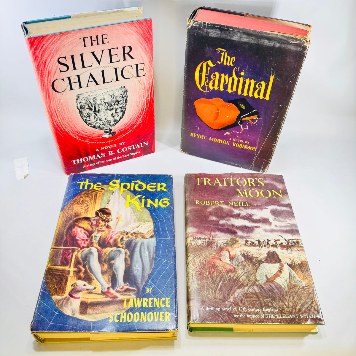 The Spider King, Traitor's Moon, The Cardinal & The Silver Chalice 1950s Book Club Hardcover Lot