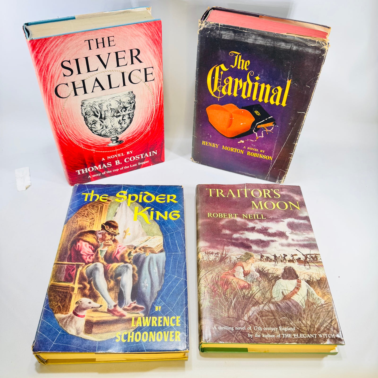 The Spider King, Traitor's Moon, The Cardinal & The Silver Chalice 1950s Book Club Hardcover Lot