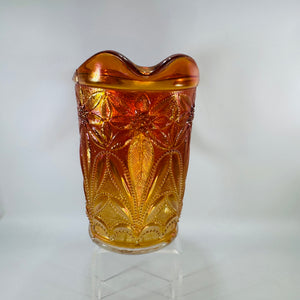 Imperial Marigold Carnival Glass Milk Pitcher, Antique Poinsettia Pattern
