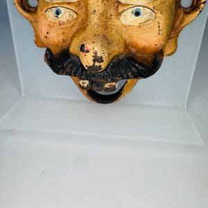 Cast Iron Face Bottle Opener, Four Eyed Wall Mount Circus Sideshow Barware