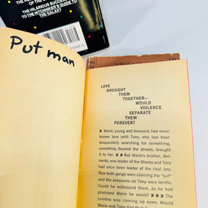 The Restaurant at the End of the Universe + West Side Story + Welcome to the Monkey House 3 Book Lot