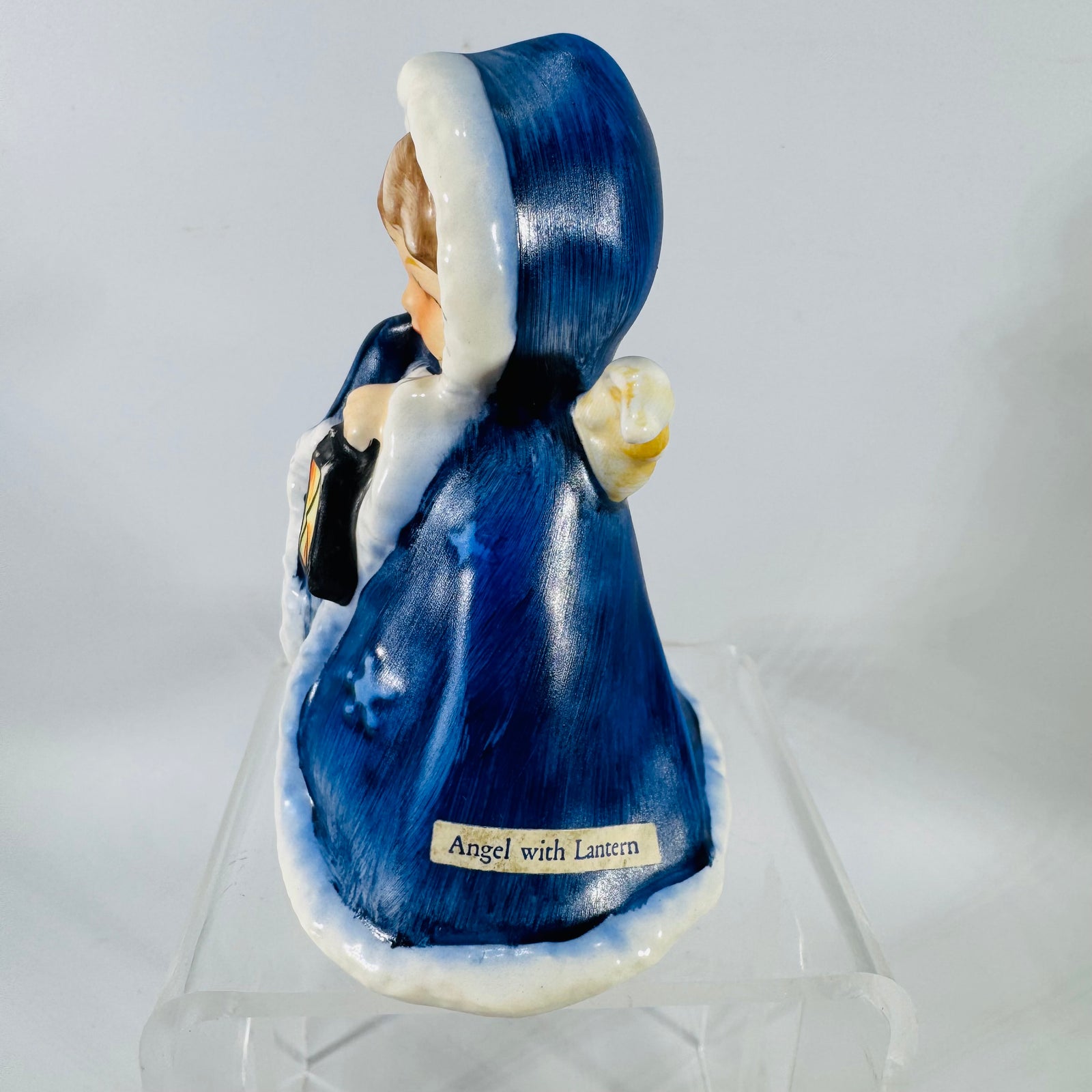Goebel Angel Figurine, Angel With Lantern, Blue Hooded Christmas Angel, West Germany ROB 412
