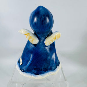 Goebel Angel Figurine, Angel With Lantern, Blue Hooded Christmas Angel, West Germany ROB 412