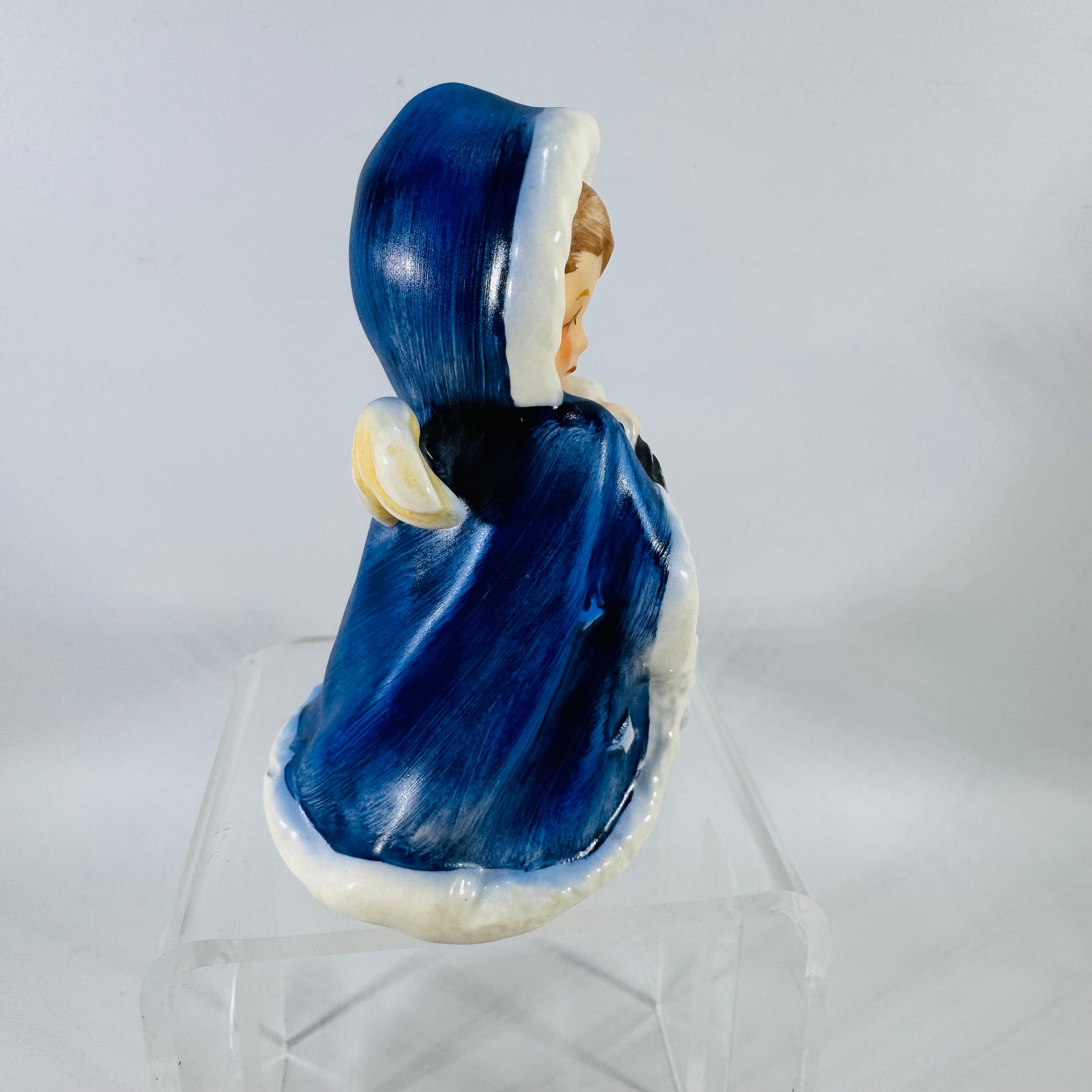 Goebel Angel Figurine, Angel With Lantern, Blue Hooded Christmas Angel, West Germany ROB 412