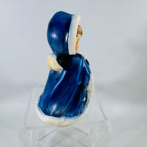 Goebel Angel Figurine, Angel With Lantern, Blue Hooded Christmas Angel, West Germany ROB 412