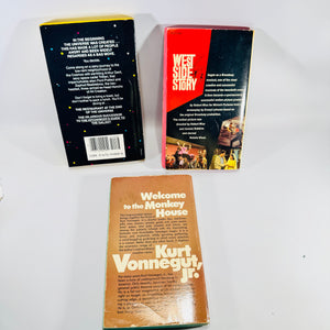 The Restaurant at the End of the Universe + West Side Story + Welcome to the Monkey House 3 Book Lot