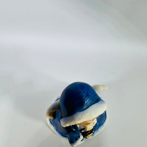 Goebel Angel Figurine, Angel With Lantern, Blue Hooded Christmas Angel, West Germany ROB 412