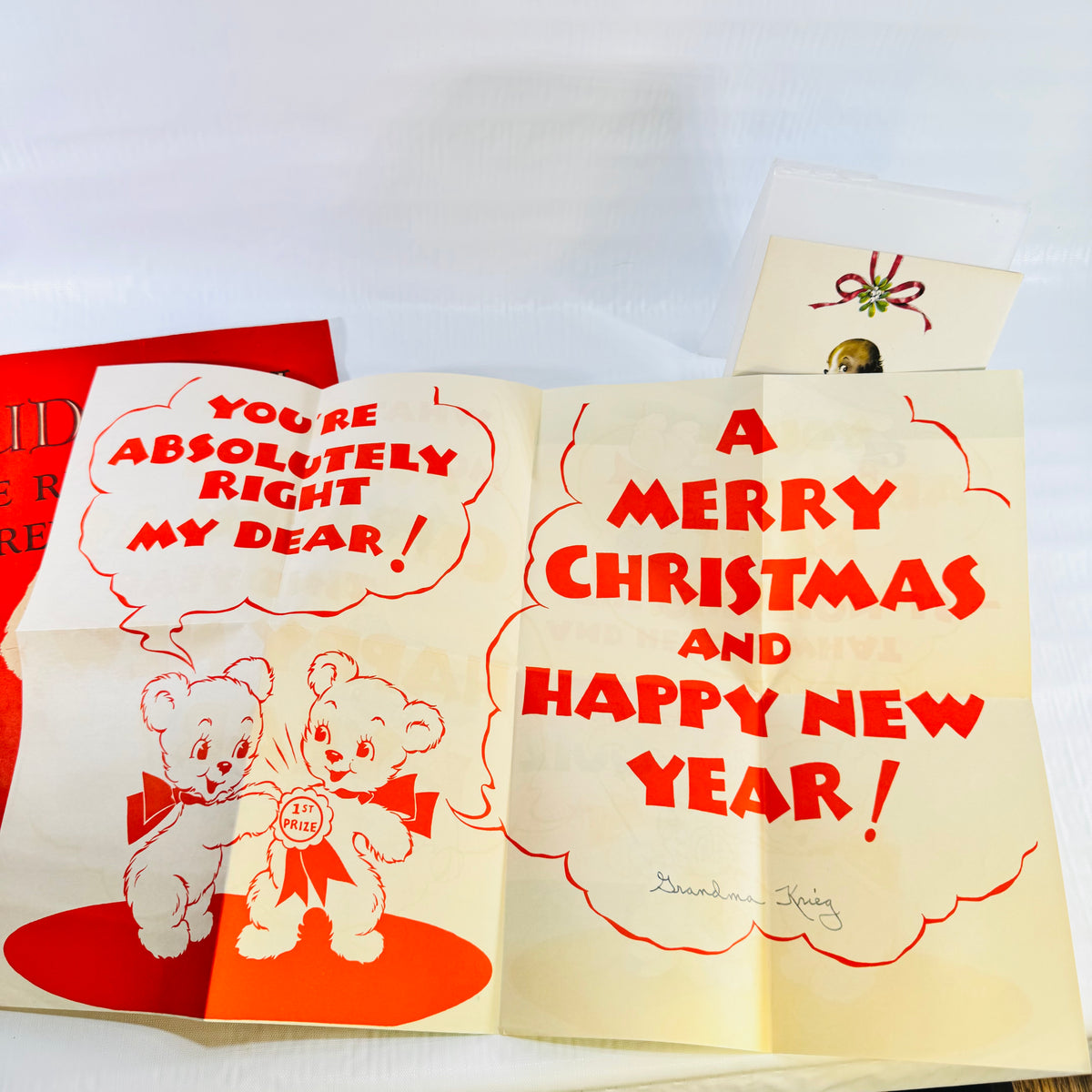 Rudolph the Red-Nosed Reindeer 1939 Montgomery Ward Book and 2 Christmas Cards Lot