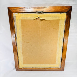 Vintage 1970s Crewel Embroidery Floral Wall Art in Wood Frame