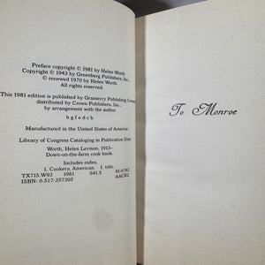Vintage Country & Regional Cookbook — Down-on-the-Farm Cook Book (1981 Edition; orig. 1943) — Helen Worth | Hardcover w/ Jacket, Country Cooking