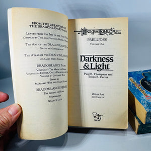 Vintage Dragonlance Preludes Trilogy Paperback Set (1989) — Darkness & Light, Kendermore, Brothers Majere — TSR Fantasy Books, Epic Fantasy