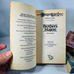 Vintage Dragonlance Preludes Trilogy Paperback Set (1989) — Darkness & Light, Kendermore, Brothers Majere — TSR Fantasy Books, Epic Fantasy