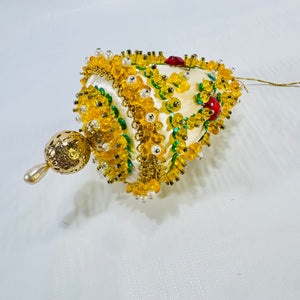 Vintage Beaded Push Pin Bell Christmas Ornament 1960s to 1970s