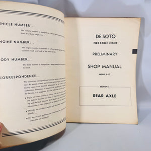 DeSoto FireDome Eight Preliminary Shop Manual, Model S-17-1952 — Chrysler/De Soto Division | MoPar Service, Automotive Service Manual