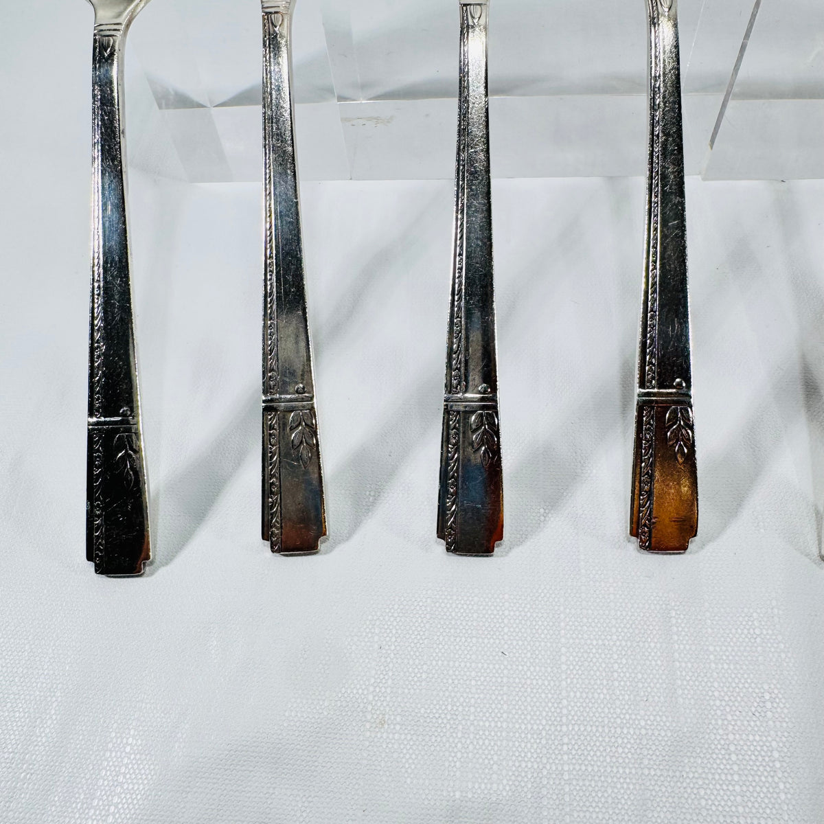 Oneida Prestige Plate Grenoble 1938 Set of 7 Silverplate Teaspoons
