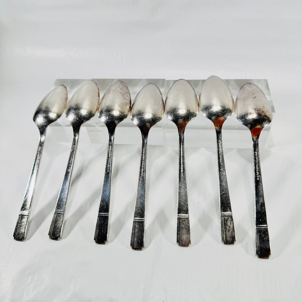Oneida Prestige Plate Grenoble 1938 Set of 7 Silverplate Teaspoons