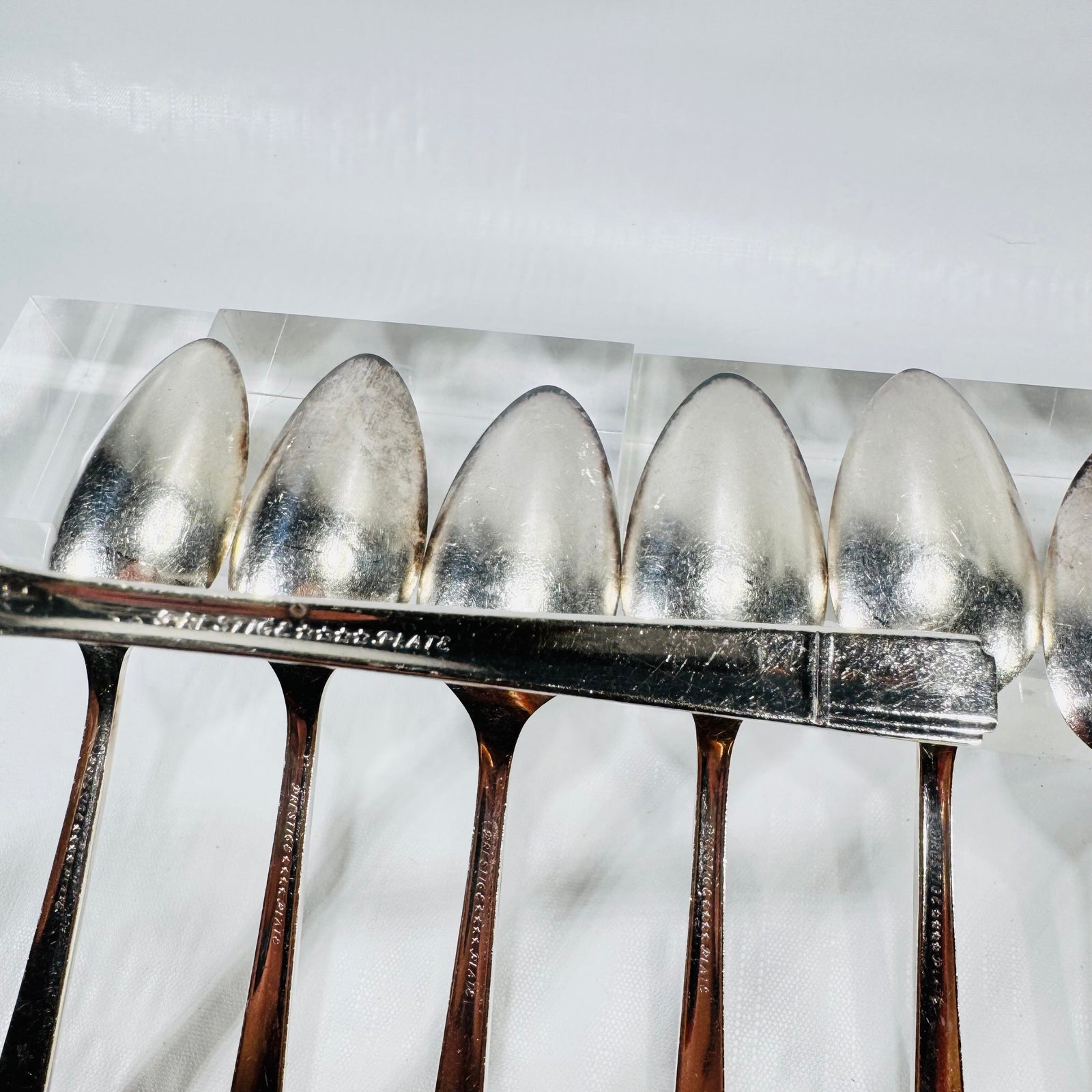 Oneida Prestige Plate Grenoble 1938 Set of 7 Silverplate Teaspoons