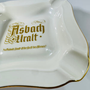 Asbach Uralt Ashtray Vintage German Porcelain Advertising Ashtray