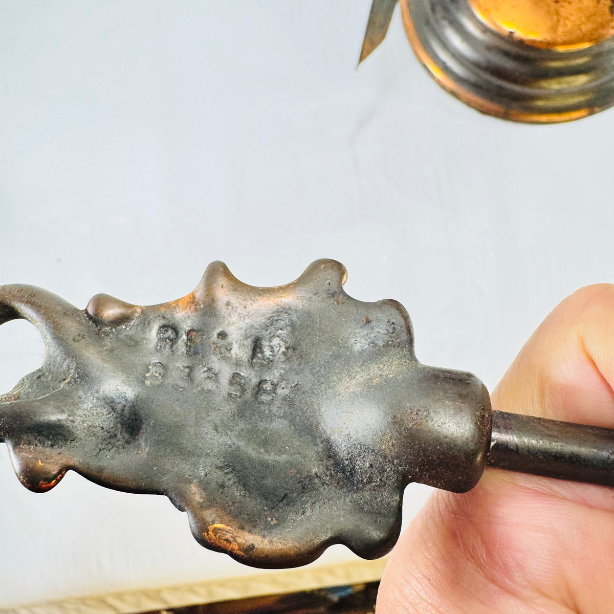 Nautical Galleon Tabletop Fireplace Tool Set 1930s