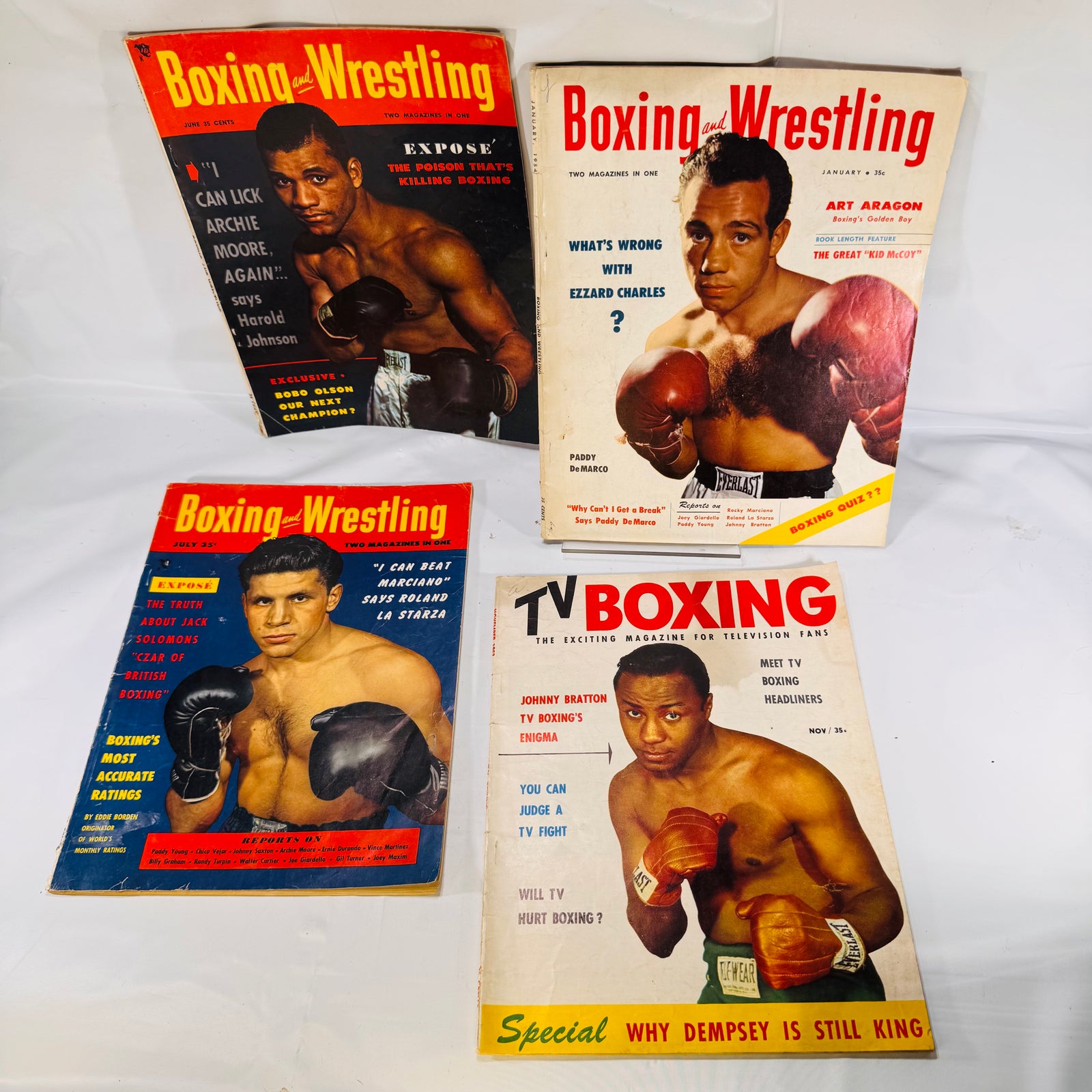 1950s Boxing and Wrestling Magazines – Set of Four