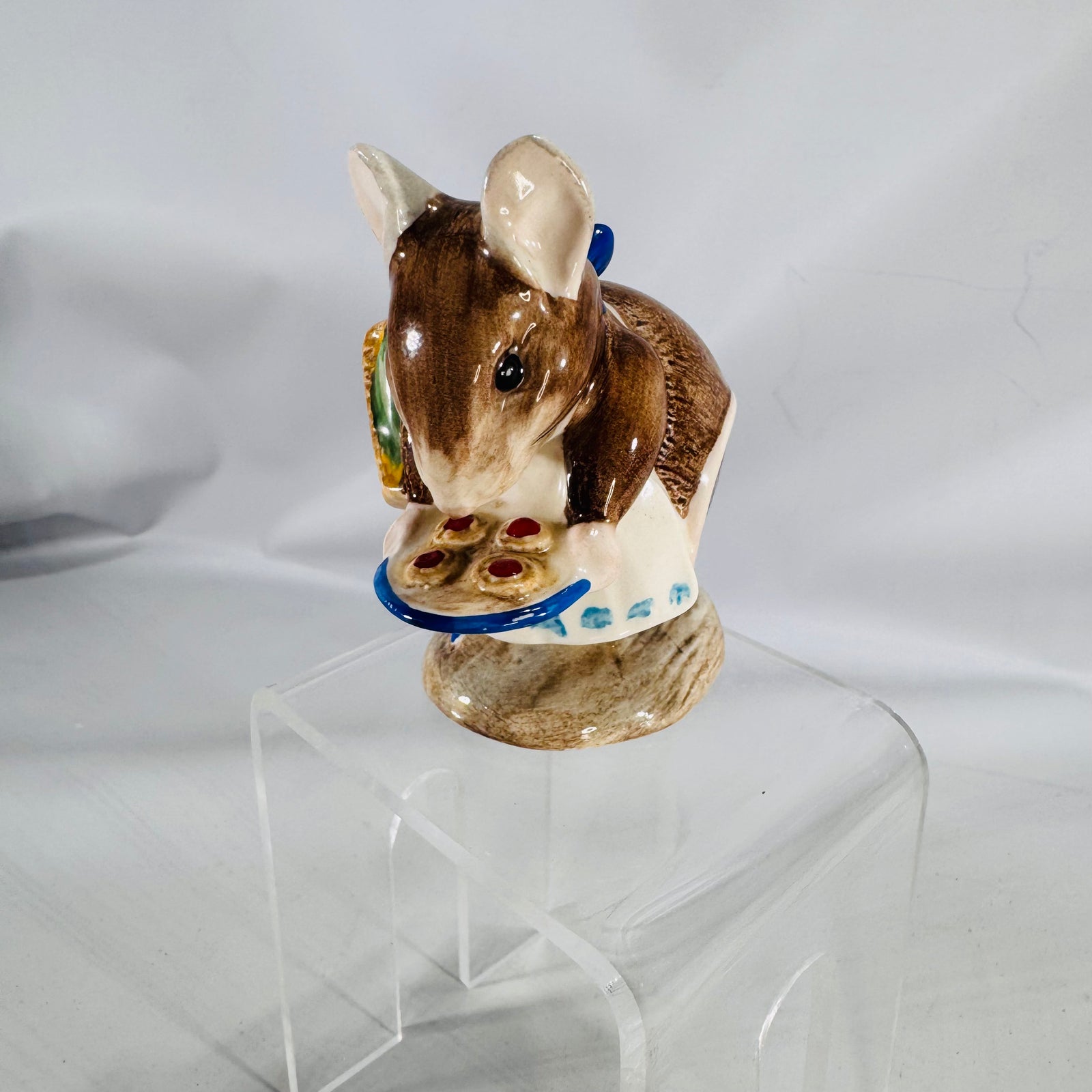 Beatrix Potter Appley Dapply Mouse Figurine • 1971 Beswick England • 3" Vintage Hand Painted Ceramic • Storybook Nursery & Collector Gift
