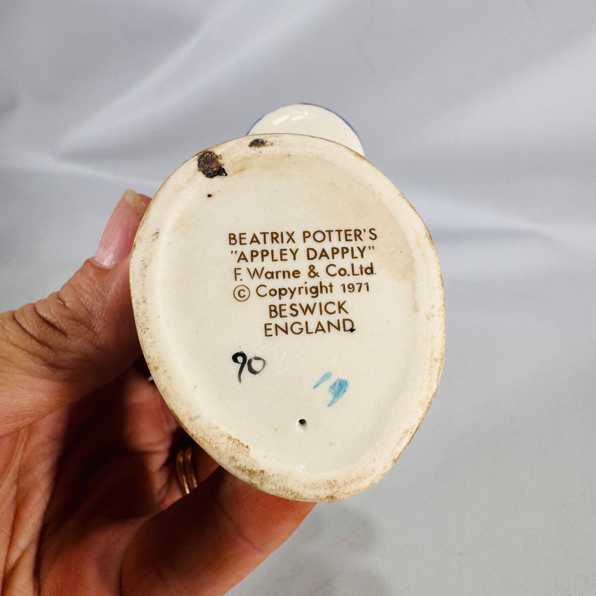 Beatrix Potter Appley Dapply Mouse Figurine • 1971 Beswick England • 3" Vintage Hand Painted Ceramic • Storybook Nursery & Collector Gift