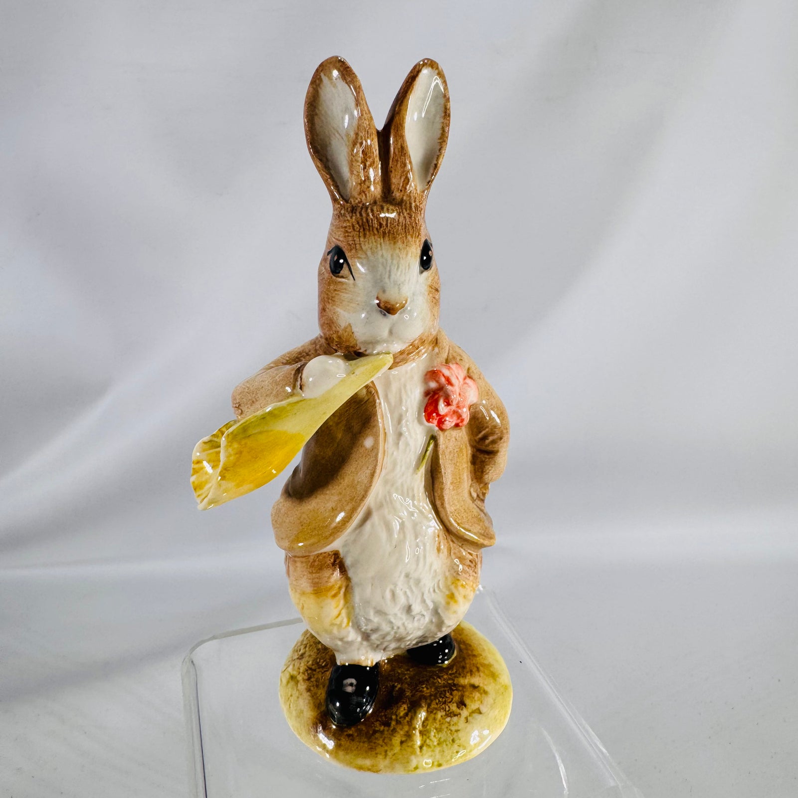 Beatrix Potter Figurine Benjamin Ate a Lettuce Leaf 1992 Royal Albert Vintage Collectible Bunny Rabbit Ceramic 5x2x2 Gift Ready