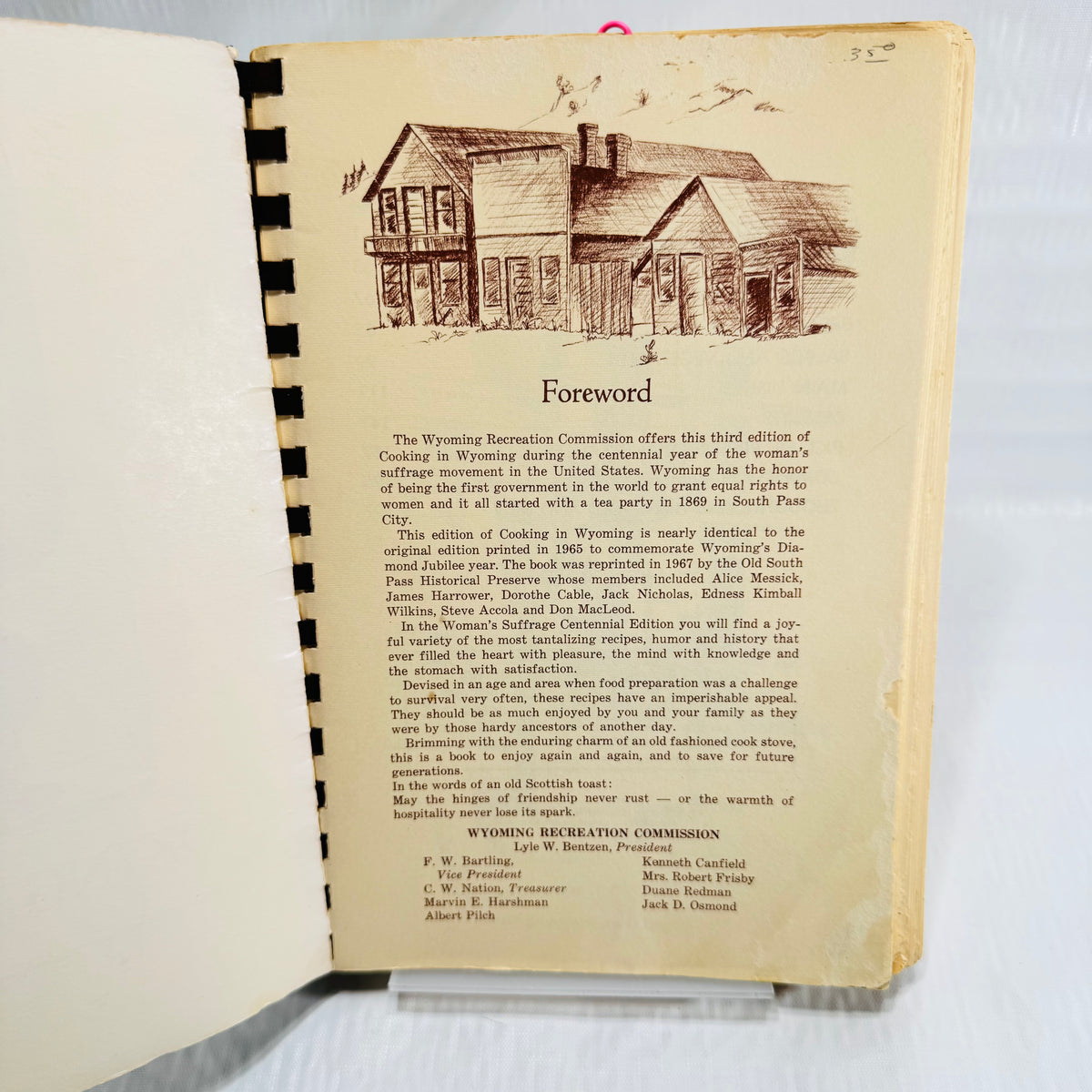 Cooking in Wyoming 1969 Third Edition Woman's Suffrage Centennial Cookbook