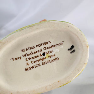 Beatrix Potter Foxy Whiskered Gentleman Figurine — Beswick England, Hand-Painted Glazed Ceramic (5 in)