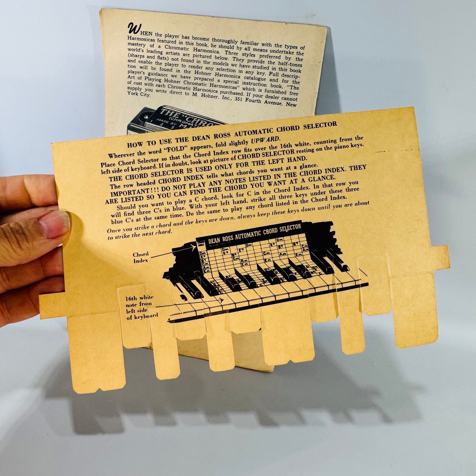 Vintage Harmonica Instruction Booklet with Dean Ross Automatic Chord Selector 1950 Hohner Set