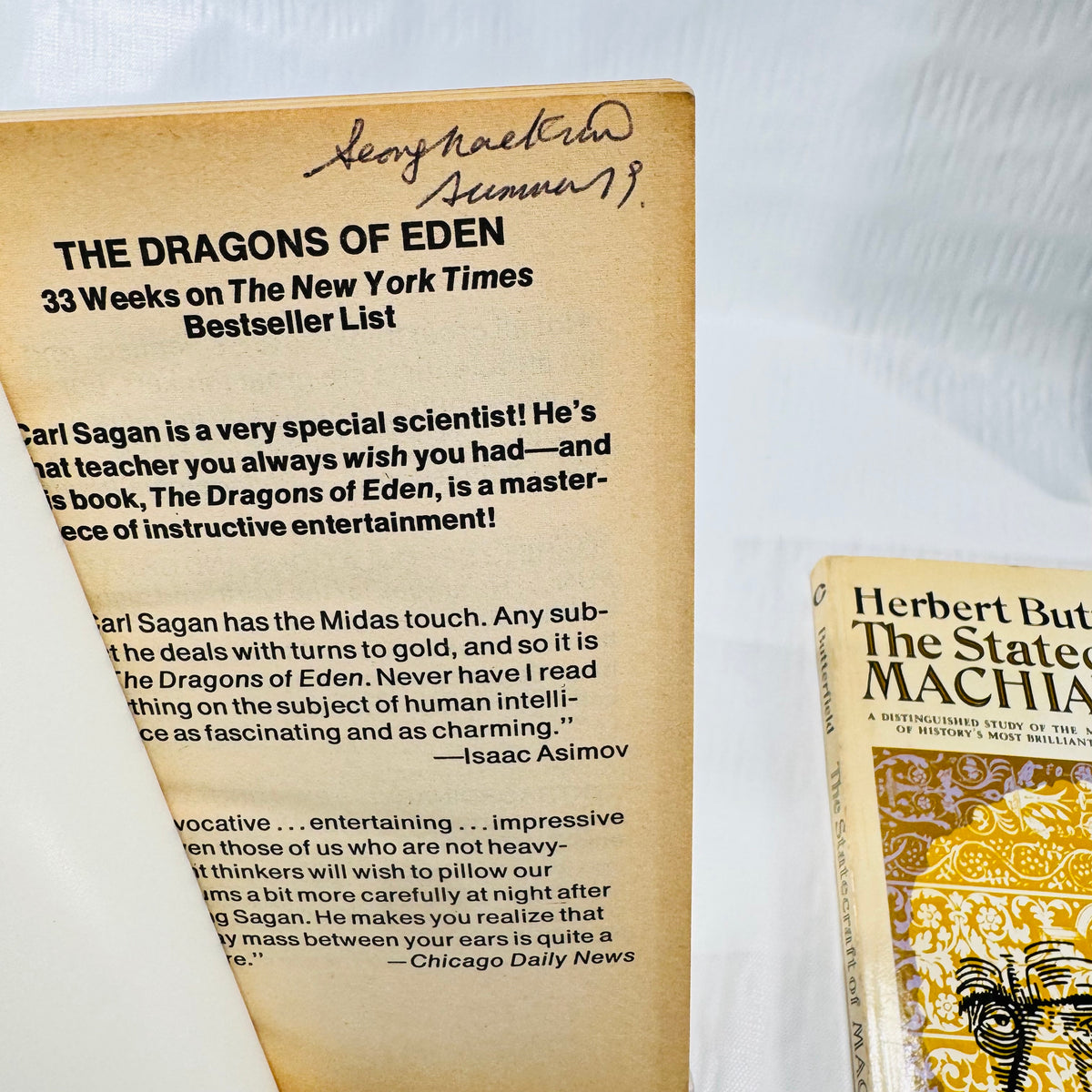 The Dragons of Eden, Firefox, Statecraft of Machiavelli 3 Book Lot