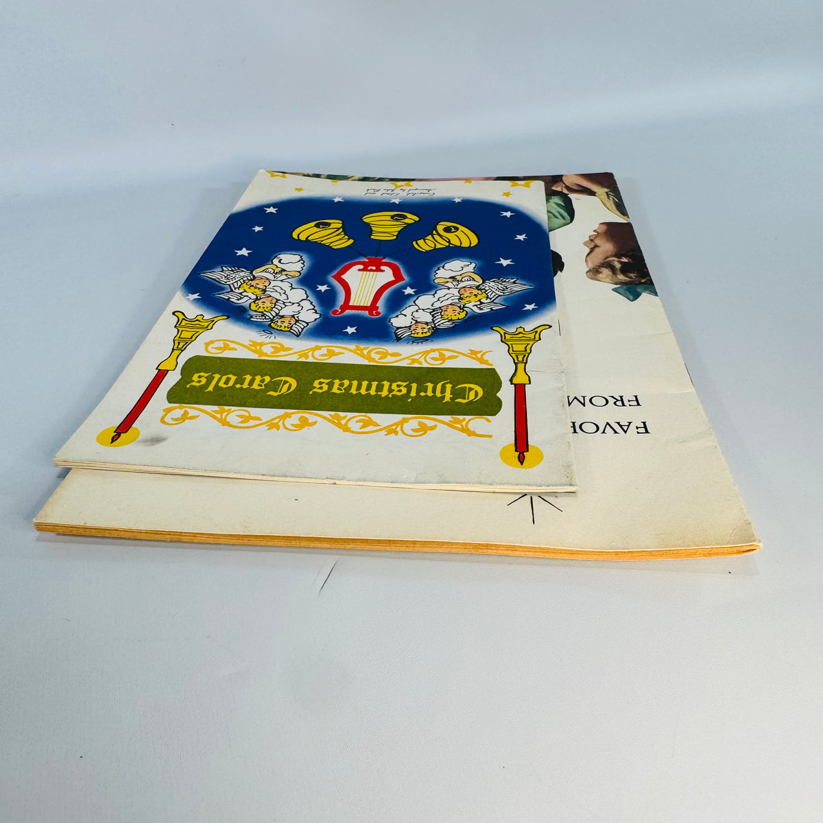 Vintage Christmas Carol Booklets Set of 2 Firestone and Eaton Promotional Holiday Song Books