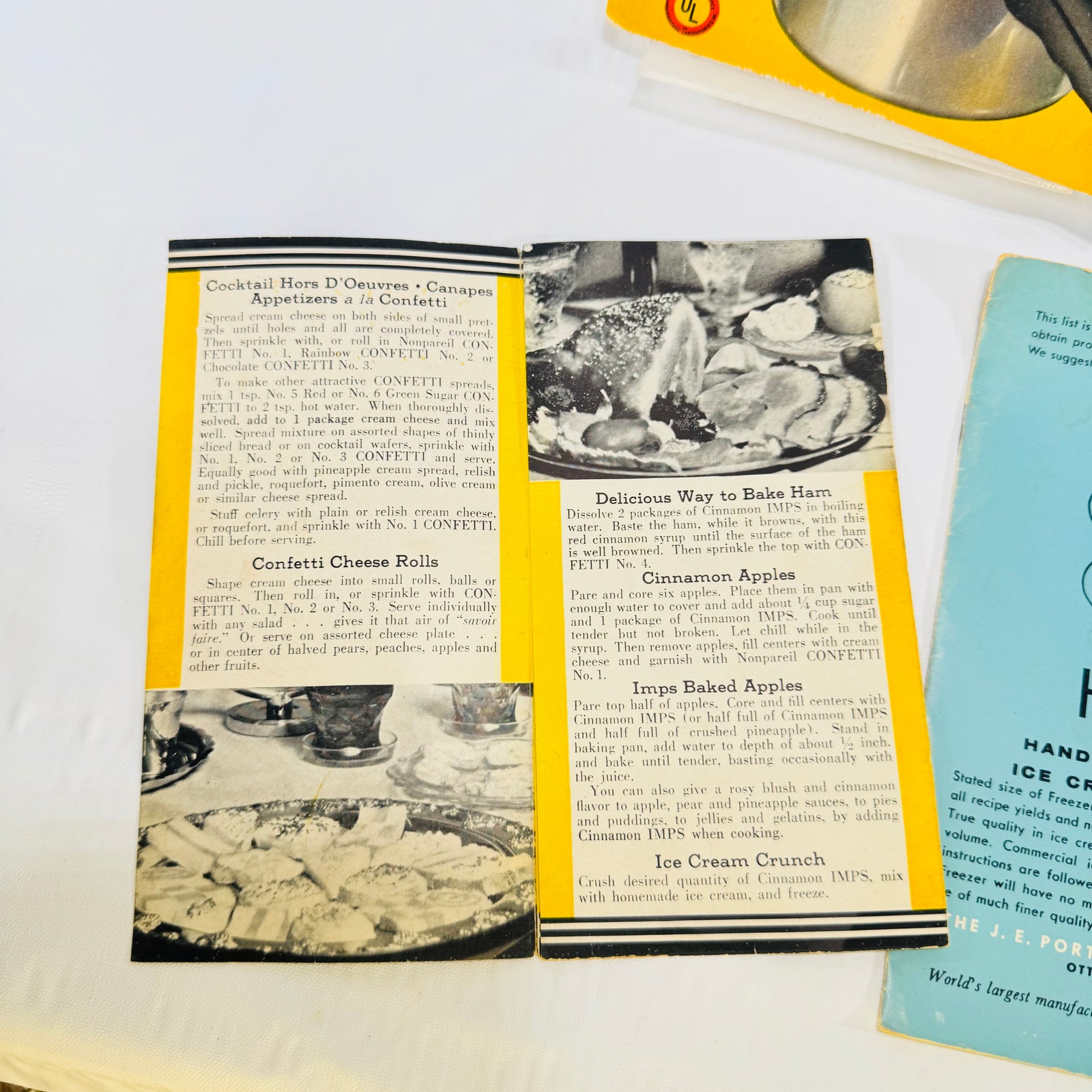 MIRRO-MATIC Pressure Pan Recipes 1947 Pamphlet Bundle, IONA Blender, Husky Ice Cream, Confetti Imps