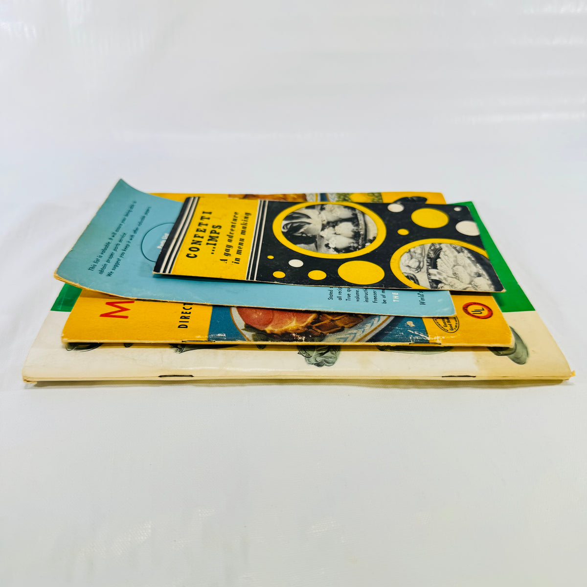 MIRRO-MATIC Pressure Pan Recipes 1947 Pamphlet Bundle, IONA Blender, Husky Ice Cream, Confetti Imps