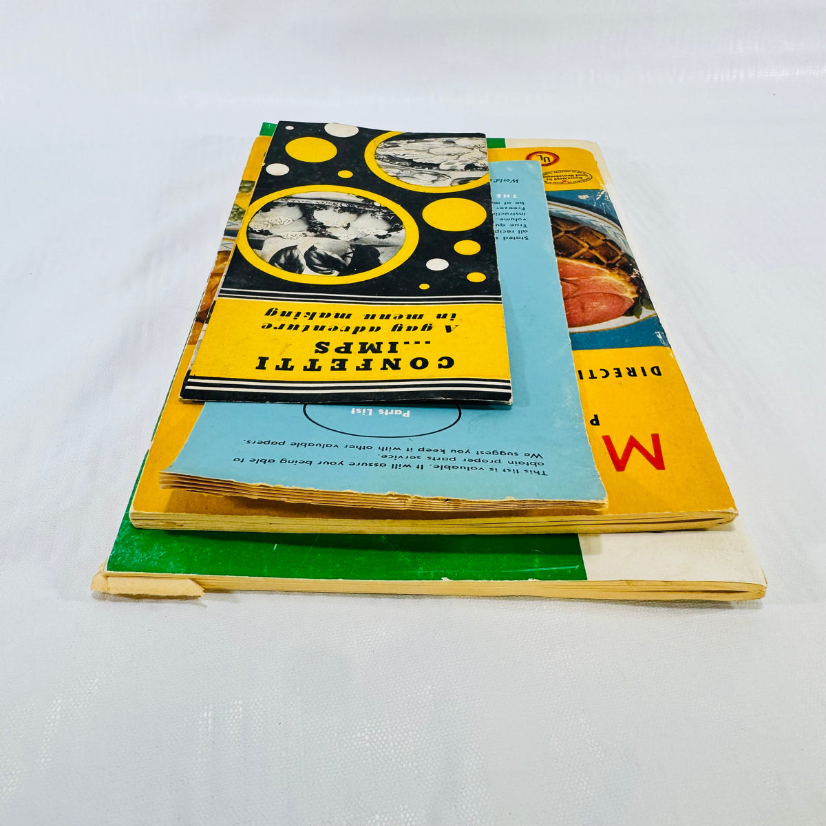 MIRRO-MATIC Pressure Pan Recipes 1947 Pamphlet Bundle, IONA Blender, Husky Ice Cream, Confetti Imps