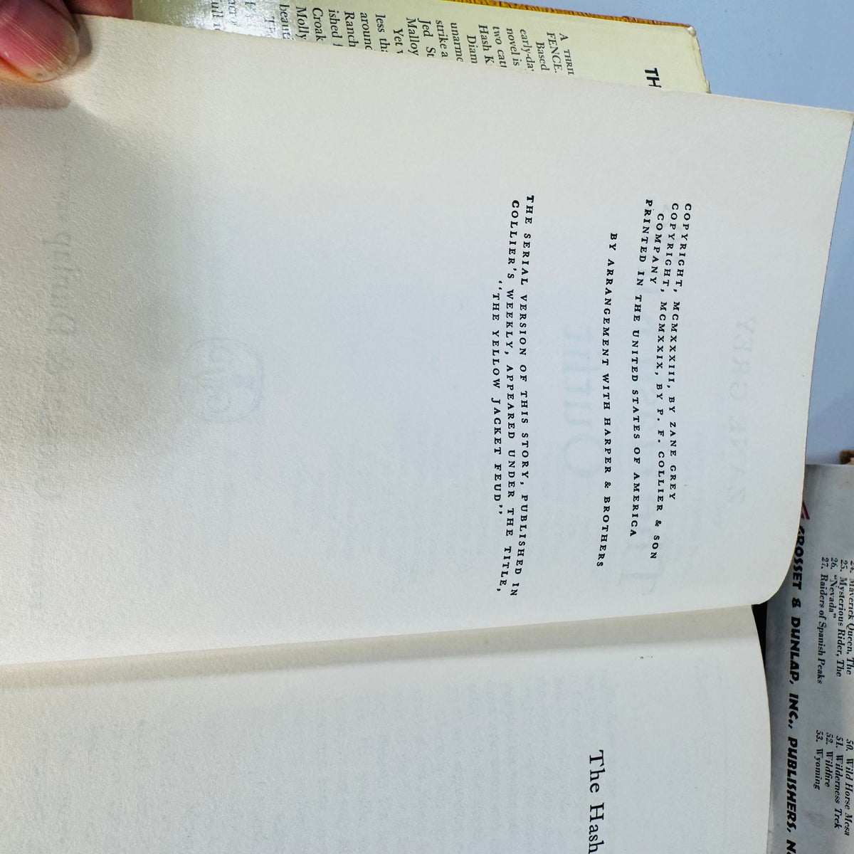 Vintage Zane Grey Western Books Set Forlorn River and The Hash Knife Outfit