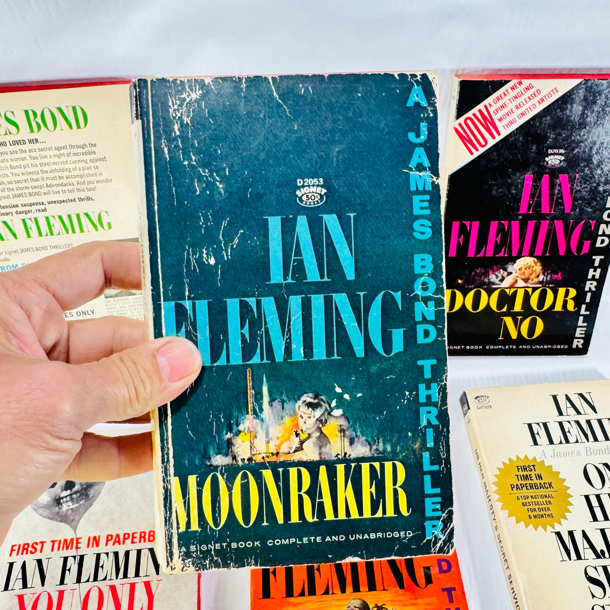Ian Fleming James Bond Signet Paperback Lot, 6 Vintage 1960s 007 Novels