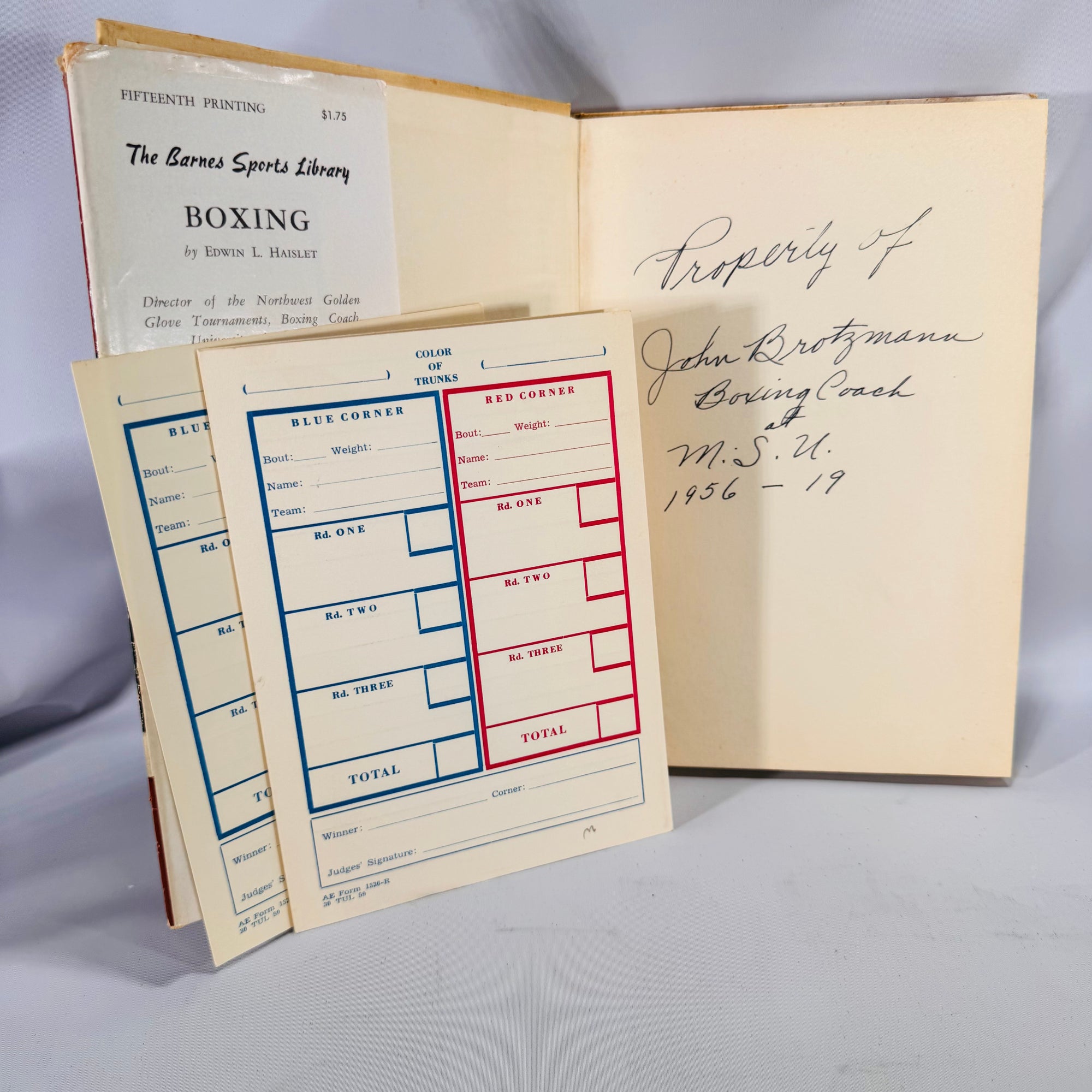 Boxing (Barnes Sports Library, 1940 copyright) — Edwin L. Haislet | Dust Jacket, Coach-Inscribed, Sports Instruction