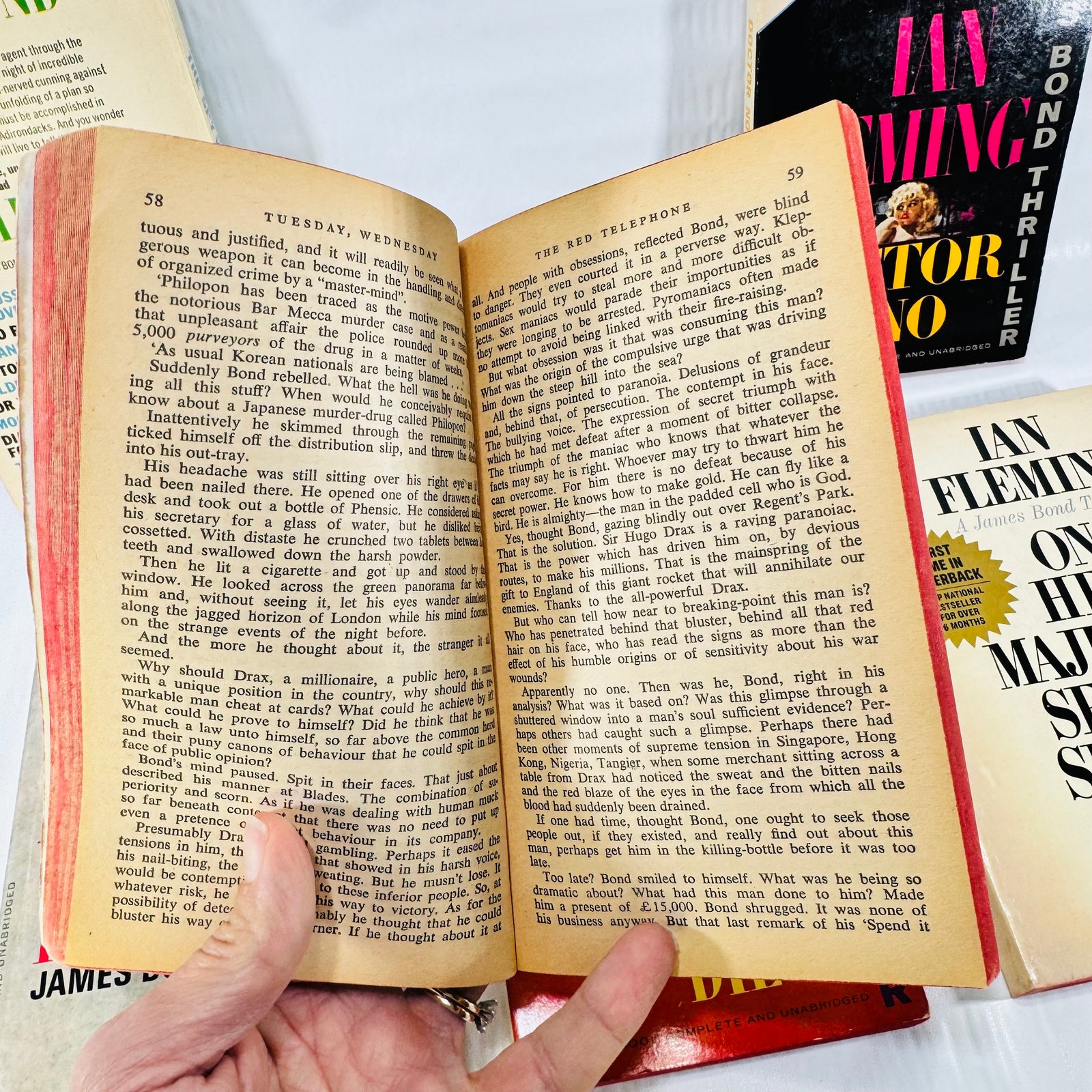 Ian Fleming James Bond Signet Paperback Lot, 6 Vintage 1960s 007 Novels