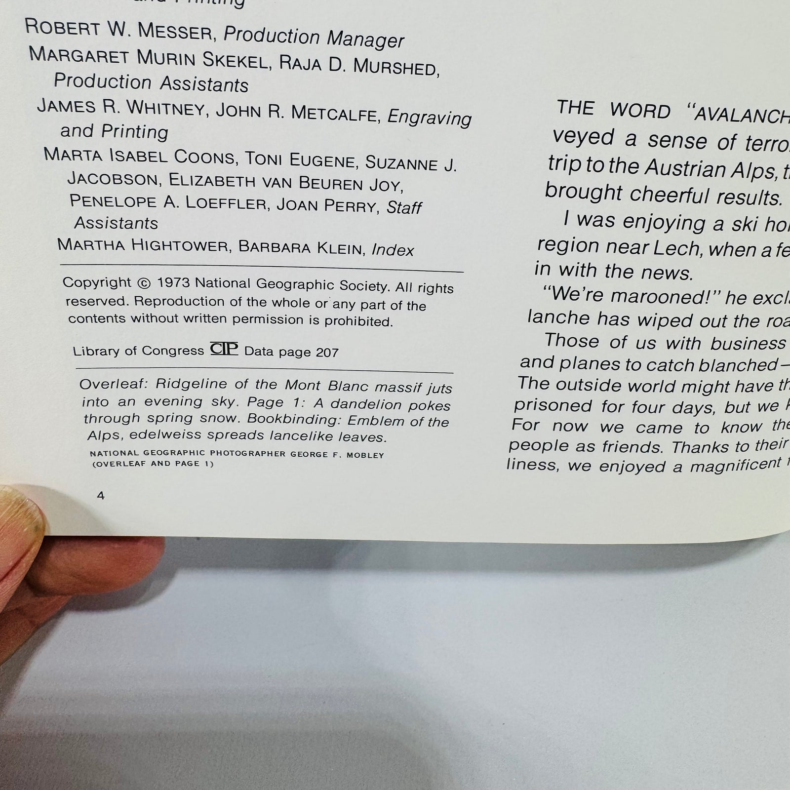 National Geographic Alps Book Vintage 1973 Hardcover Travel Photography Book