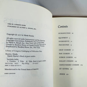 Maida Heatter’s Book of Great Cookies 1977 Hardcover with Dust Jacket Vintage Cookie Cookbook