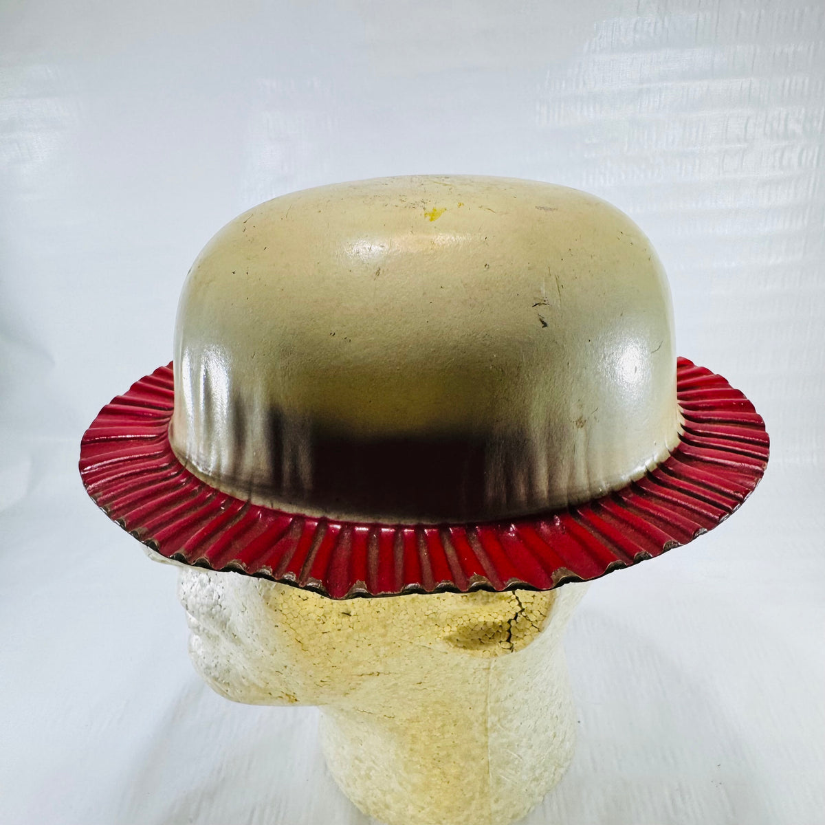 Humes & Berg New Stone Lined Derby Hat Mute Red White Vintage