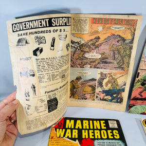 Vintage Charlton War Comics Bundle Marine War Heroes War Heroes Battlefield Action 1966 1967 1981
