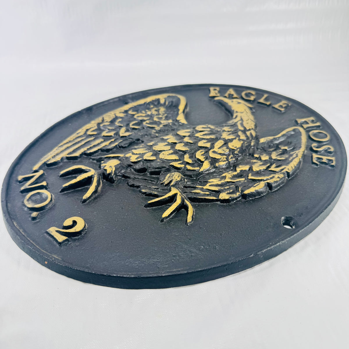 Eagle Hose No. 2 Cast Iron Fire Mark Plaque 20th Century Reproduction