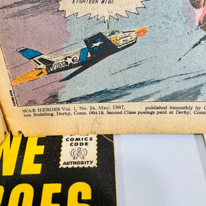 Vintage Charlton War Comics Bundle Marine War Heroes War Heroes Battlefield Action 1966 1967 1981